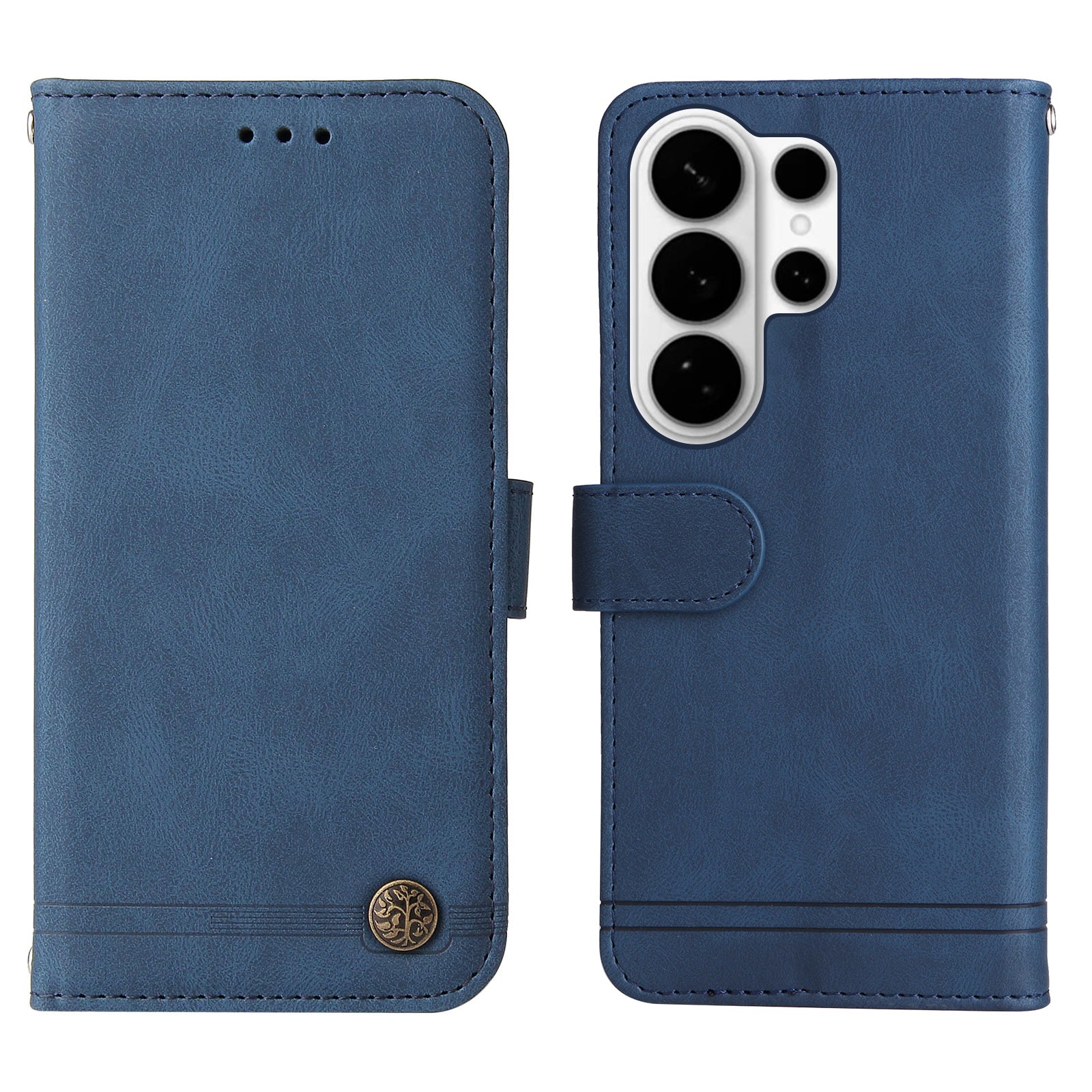 For Samsung Galaxy S26 Ultra Leather Wallet Cases Skin Touch Phone Cover Stand with Strap