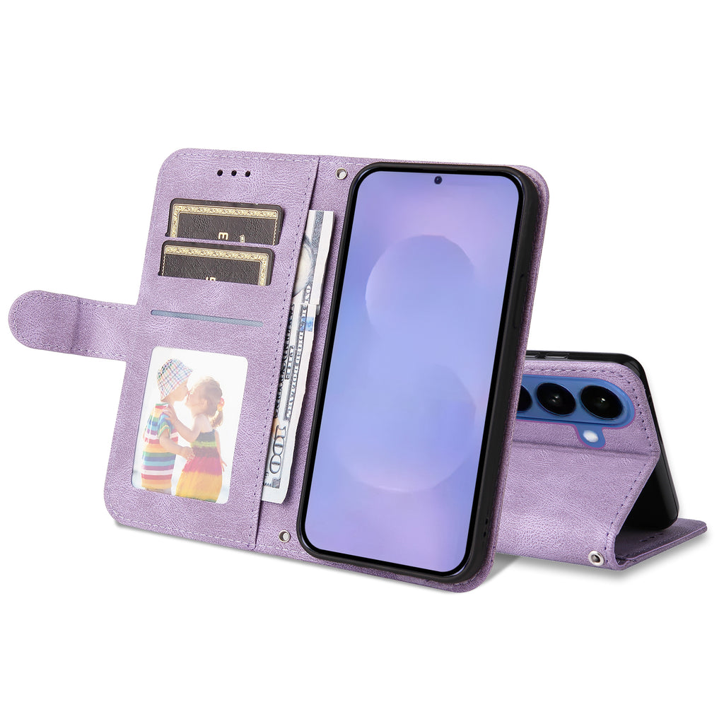 For Samsung Galaxy S26 / S26 Pro Leather Wallet Cases Skin Touch Phone Cover Stand with Strap