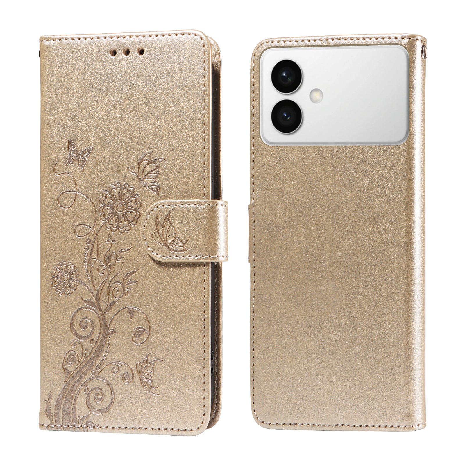 For Samsung Galaxy S26 Edge Leather Case Butterfly Floral Imprint Wallet Stand Cover