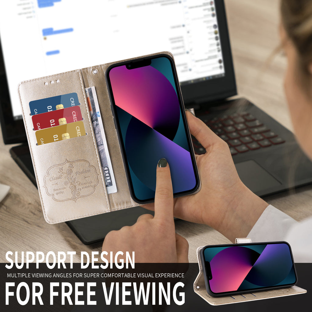 For Samsung Galaxy S26 Edge Leather Case Butterfly Floral Imprint Wallet Stand Cover