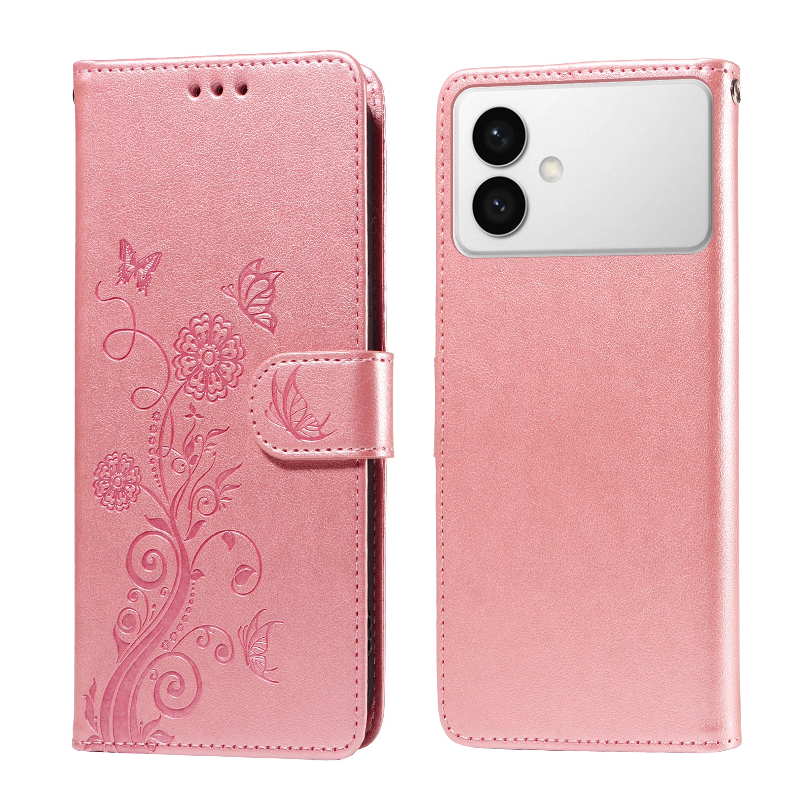 For Samsung Galaxy S26 Edge Leather Case Butterfly Floral Imprint Wallet Stand Cover