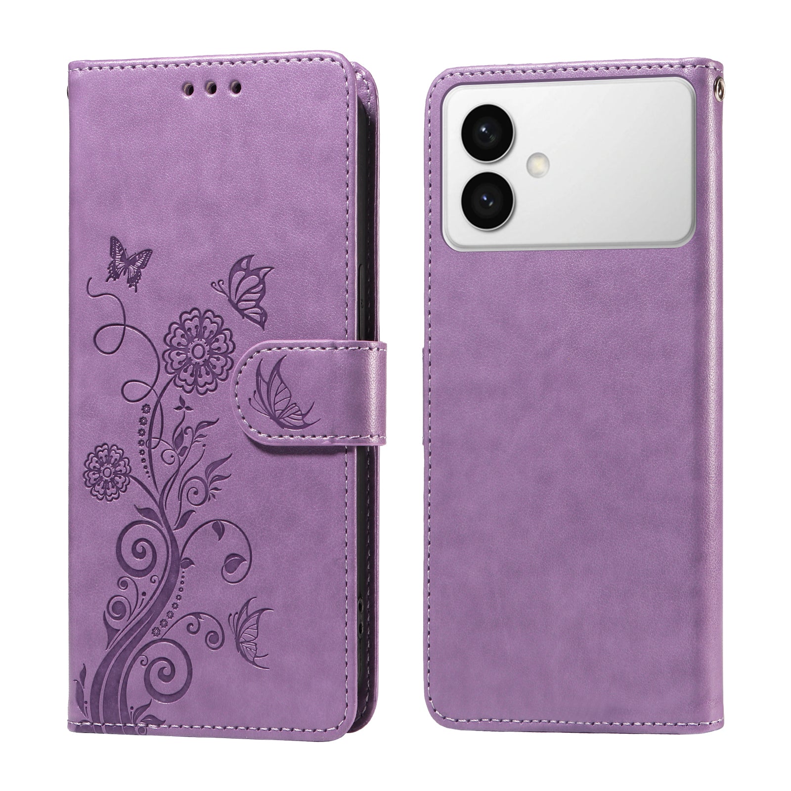 For Samsung Galaxy S26 Edge Leather Case Butterfly Floral Imprint Wallet Stand Cover