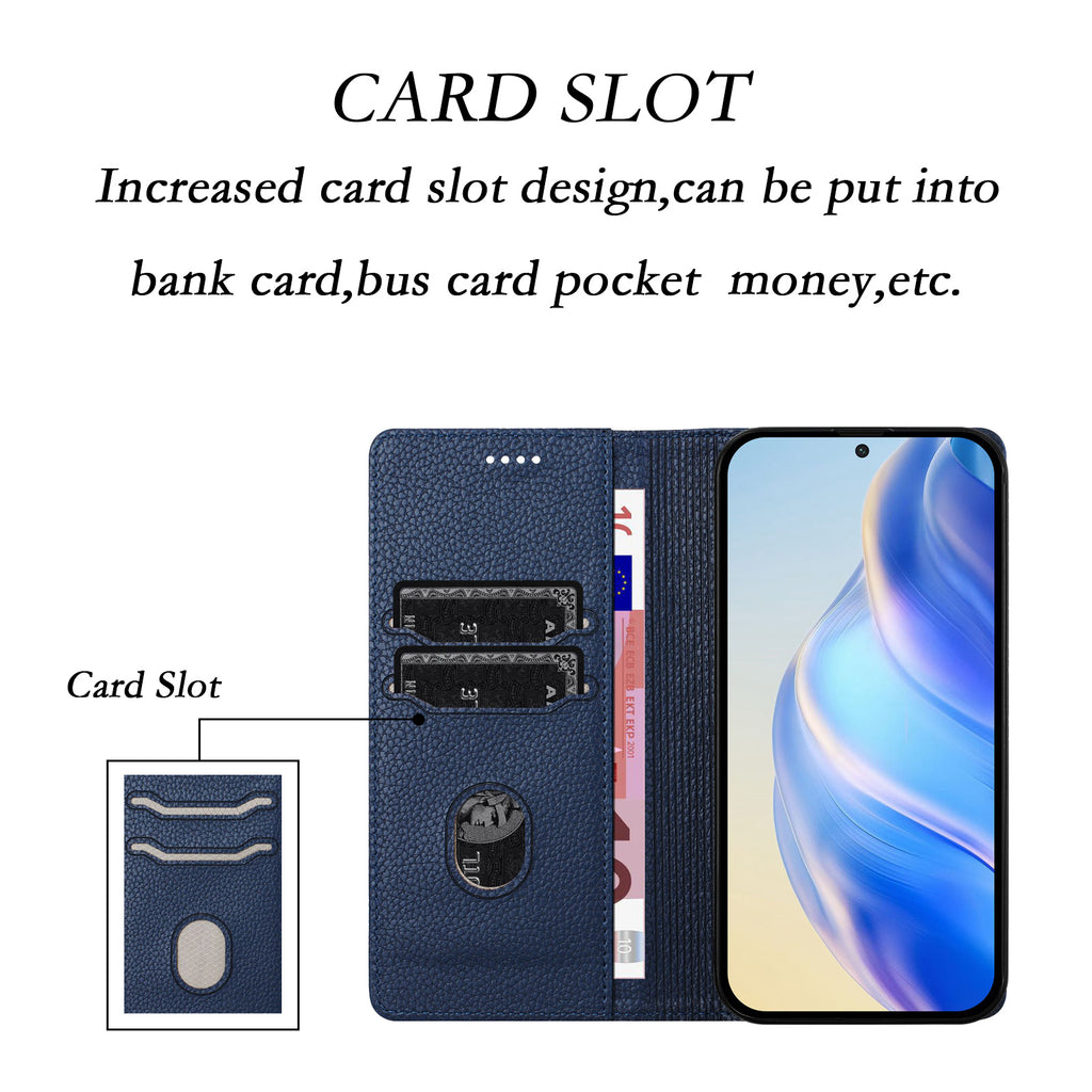 For Honor X5c Plus 4G Wallet Case RFID Blocking Litchi Texture Leather Mobile Cover