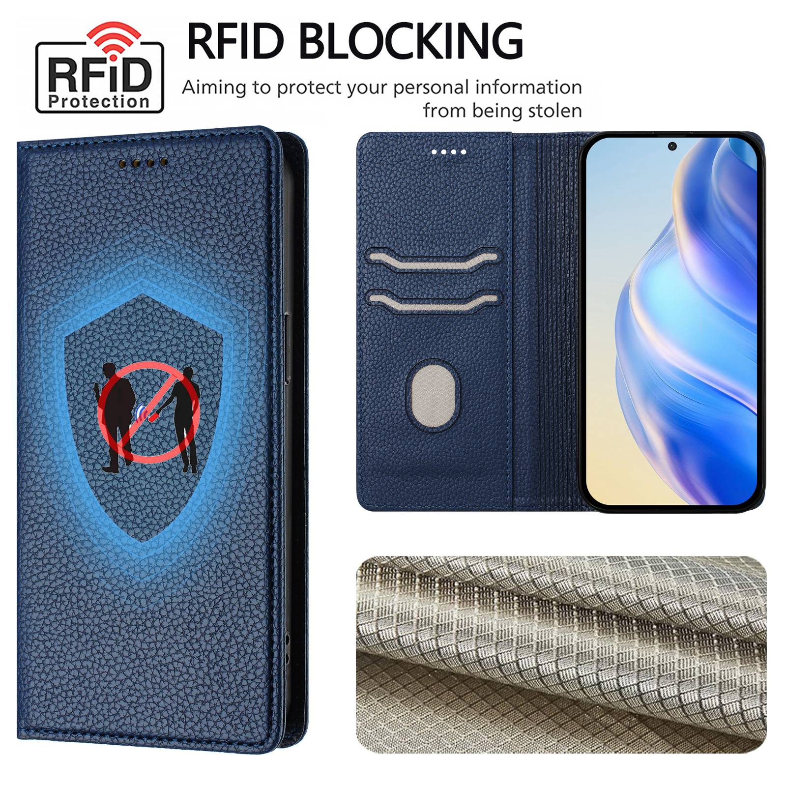 For Samsung Galaxy S26 Ultra Wallet Case RFID Blocking Litchi Texture Leather Mobile Cover