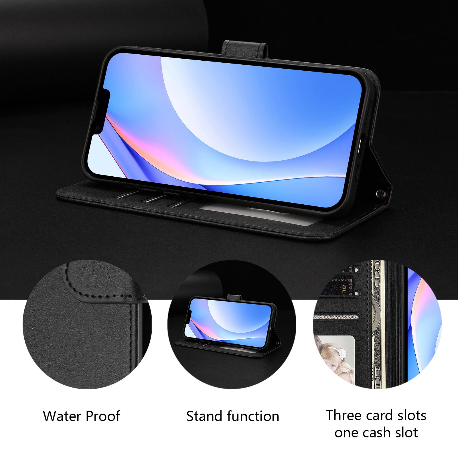 For Sony Xperia 10 VII Wallet Case RFID Blocking Calf Texture Leather Stand Phone Cover with Strap