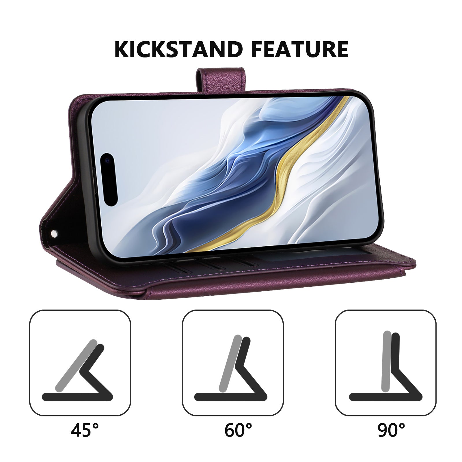 For Honor X5c Plus 4G Leather Case Butterfly Floral Imprint Zipper Wallet Stand Cover with Wrist Strap