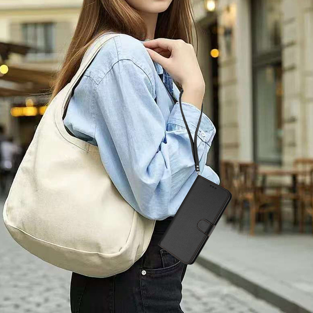 For Samsung Galaxy S26 / S26 Pro Leather Case Wallet Stand Phone Cover with Wrist Strap