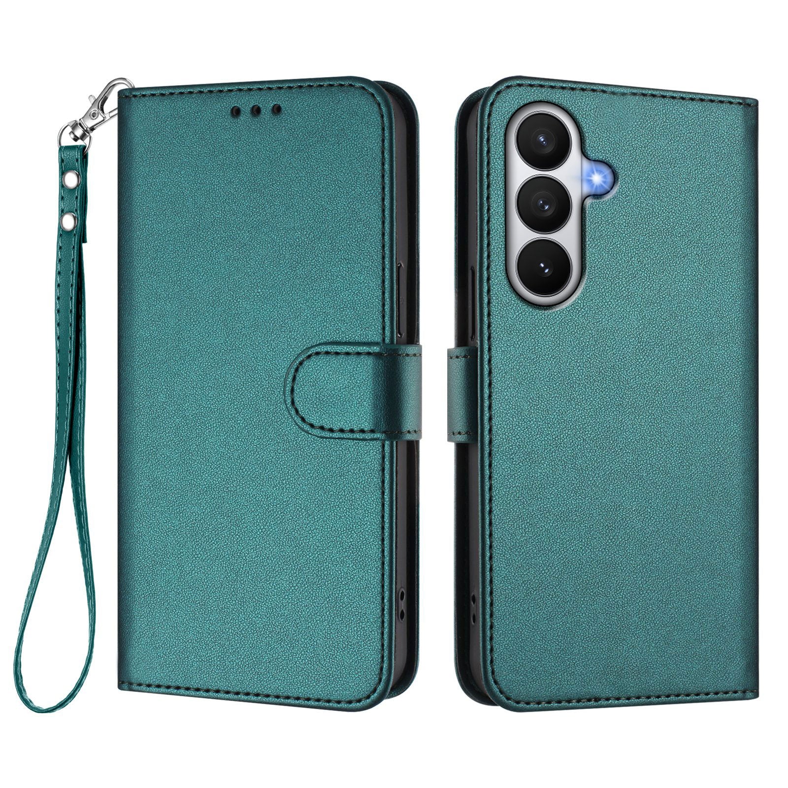 For Samsung Galaxy S26 / S26 Pro Leather Case Wallet Stand Phone Cover with Wrist Strap