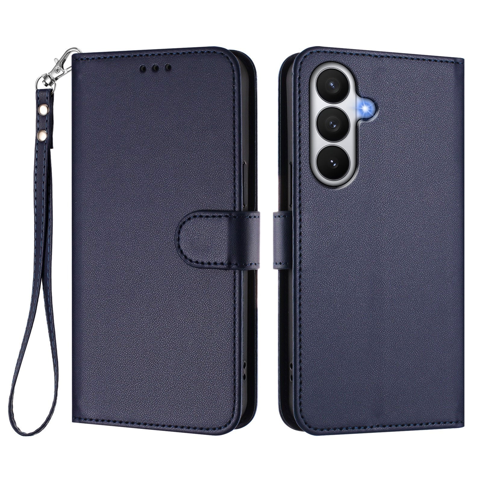 For Samsung Galaxy S26 / S26 Pro Leather Case Wallet Stand Phone Cover with Wrist Strap