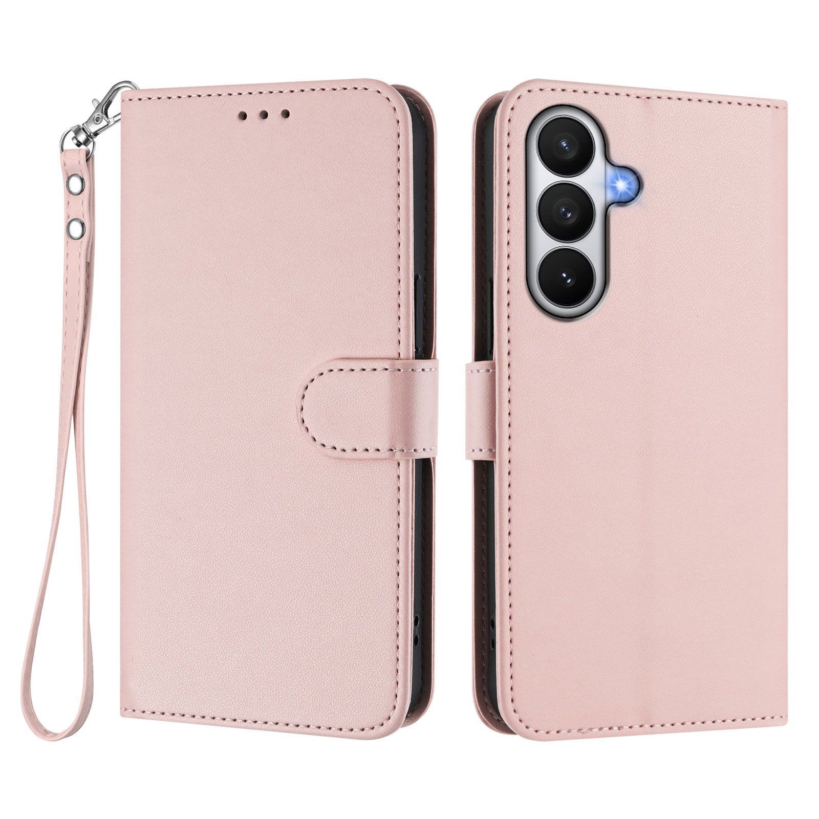 For Samsung Galaxy S26 / S26 Pro Leather Case Wallet Stand Phone Cover with Wrist Strap