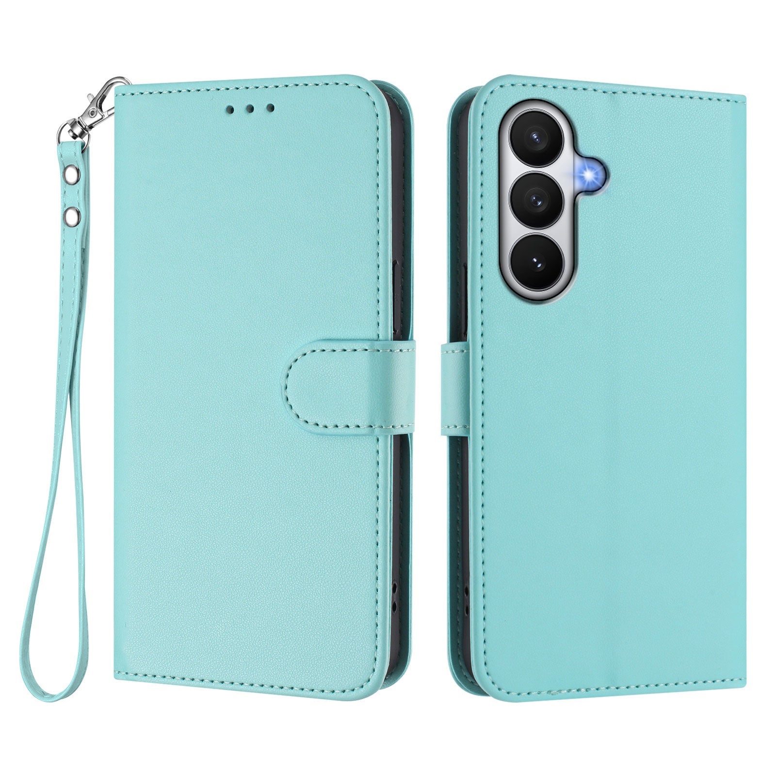 For Samsung Galaxy S26 / S26 Pro Leather Case Wallet Stand Phone Cover with Wrist Strap