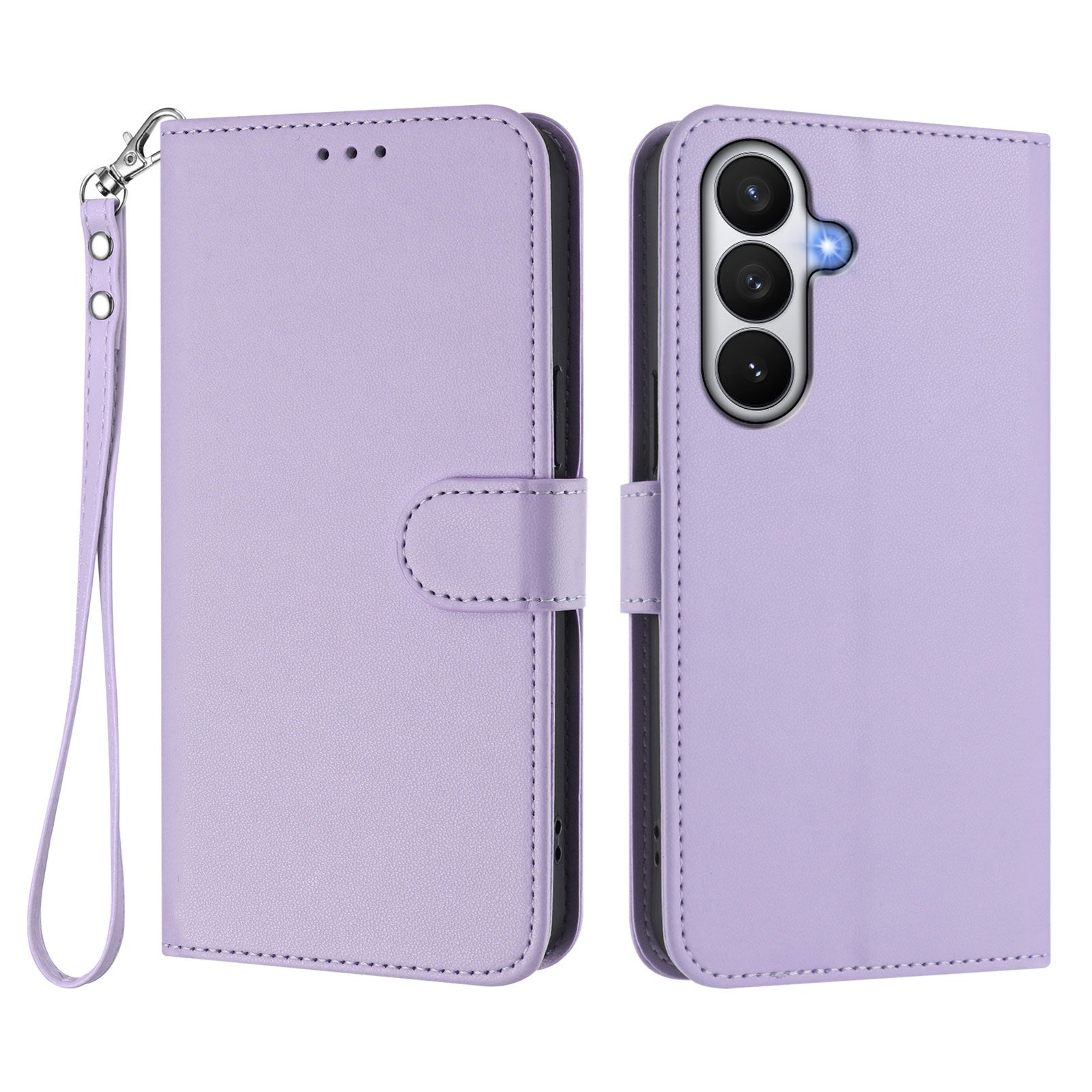For Samsung Galaxy S26 / S26 Pro Leather Case Wallet Stand Phone Cover with Wrist Strap