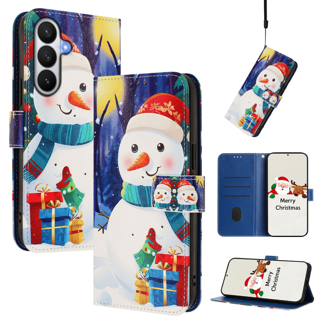 For Samsung Galaxy S26 / S26 Pro Wallet Case Christmas Pattern Printing Leather Phone Cover with Lanyard