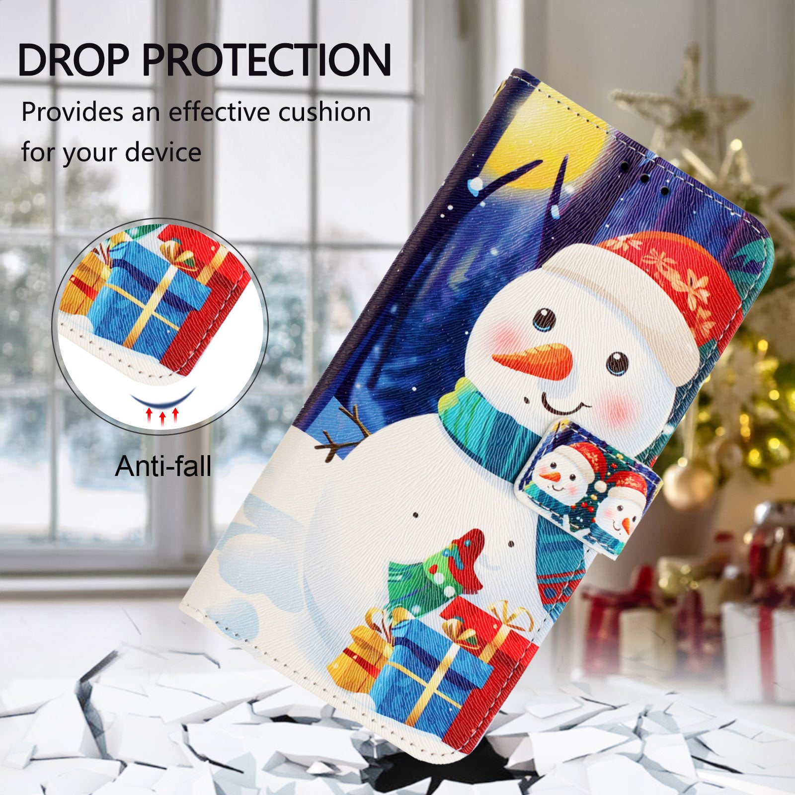 For Samsung Galaxy S26 / S26 Pro Wallet Case Christmas Pattern Printing Leather Phone Cover with Lanyard