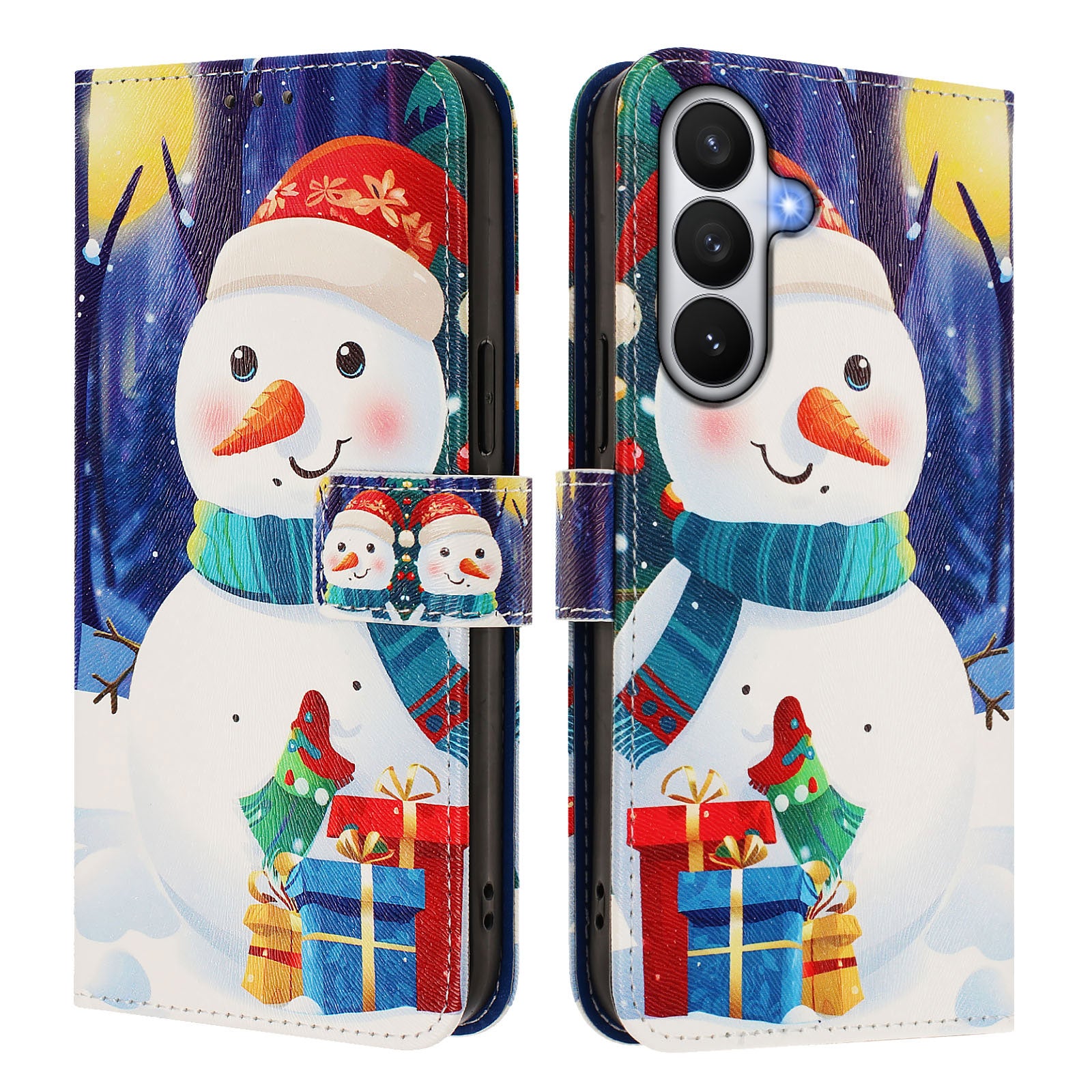 For Samsung Galaxy S26 / S26 Pro Wallet Case Christmas Pattern Printing Leather Phone Cover with Lanyard