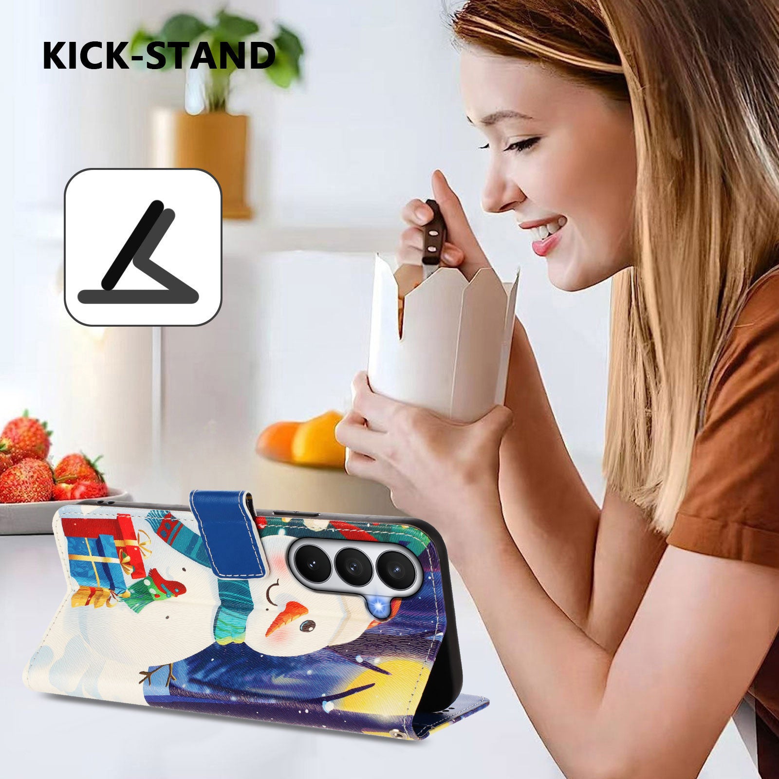 For Samsung Galaxy S26 / S26 Pro Wallet Case Christmas Pattern Printing Leather Phone Cover with Lanyard