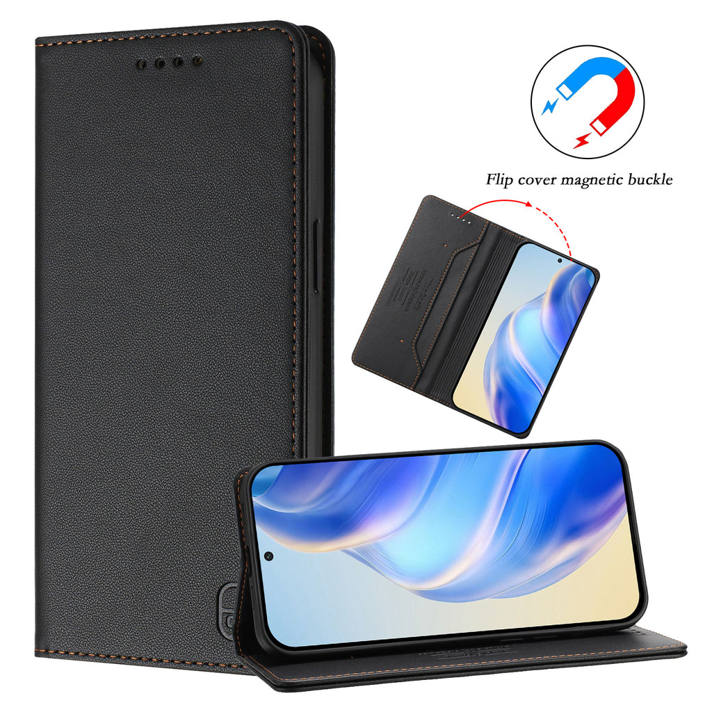 For Samsung Galaxy S26 Edge Leather Case RINACASIS RC01 Phone Cover with RFID Blocking Wallet Stand