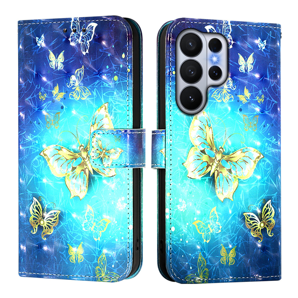 For Samsung Galaxy S26 Ultra Leather Case Pattern Printing Wallet Stand Mobile Cover with Strap