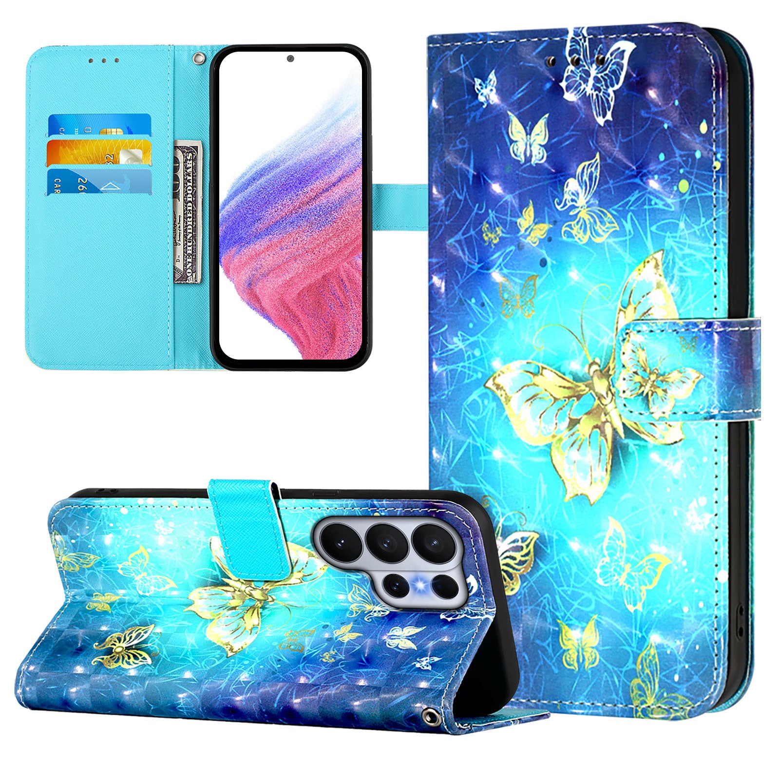 For Samsung Galaxy S26 Ultra Leather Case Pattern Printing Wallet Stand Mobile Cover with Strap