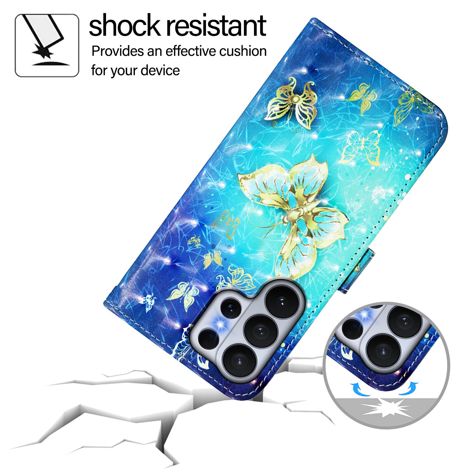 For Samsung Galaxy S26 Ultra Leather Case Pattern Printing Wallet Stand Mobile Cover with Strap