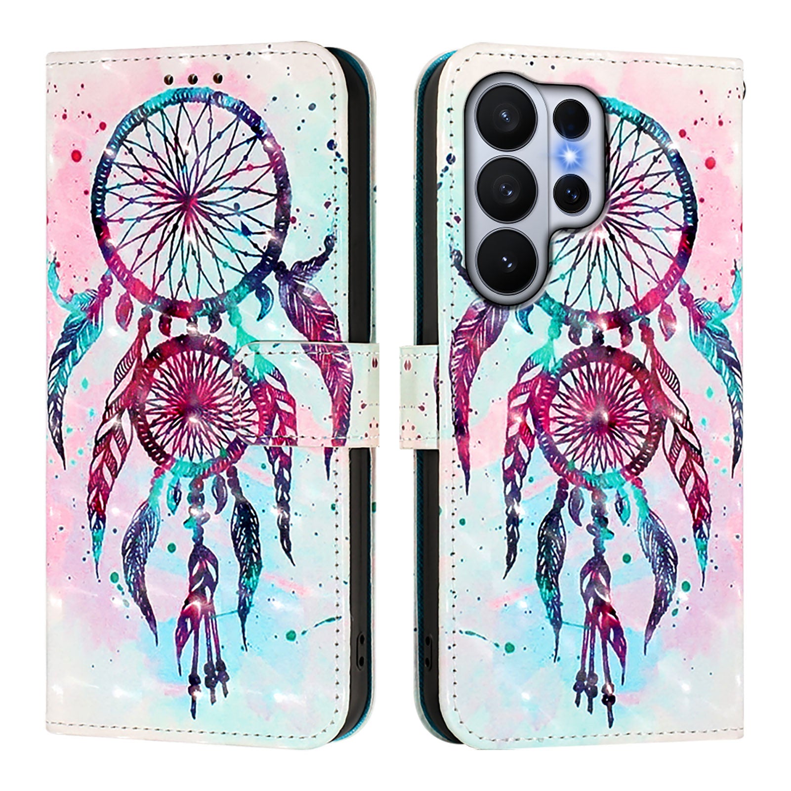 For Samsung Galaxy S26 Ultra Leather Case Pattern Printing Wallet Stand Mobile Cover with Strap