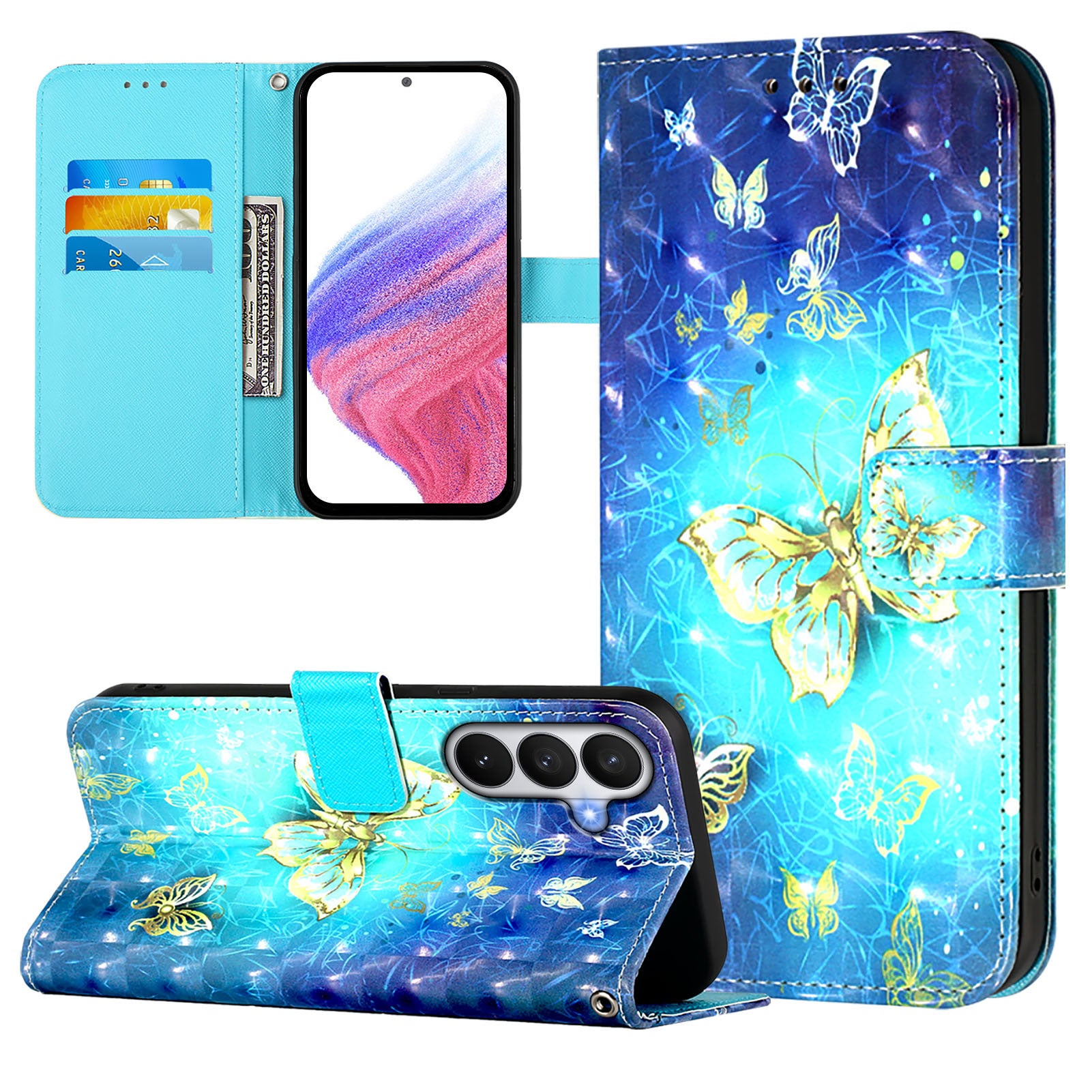 For Samsung Galaxy S26 / S26 Pro Leather Case Pattern Printing Wallet Stand Mobile Cover with Strap