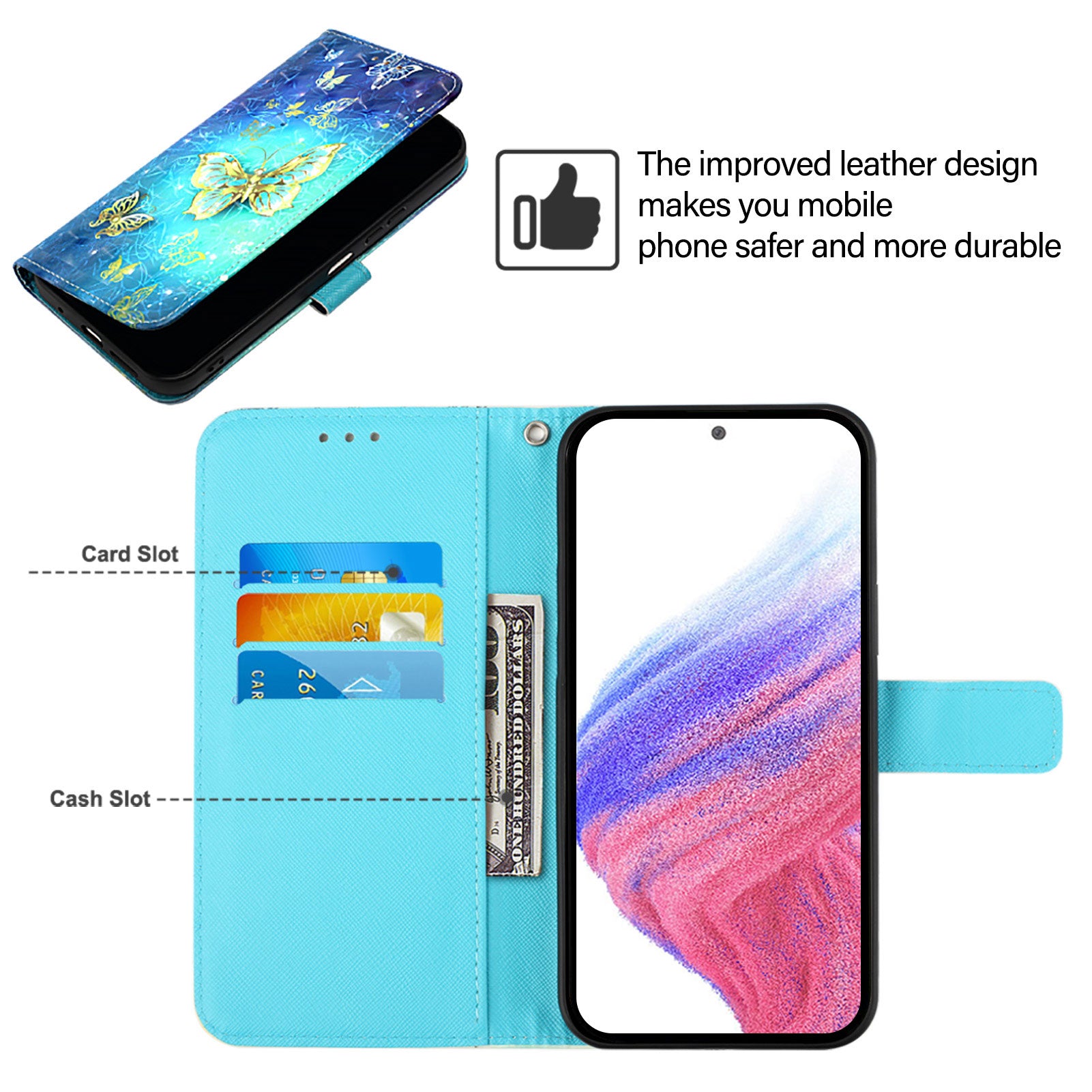 For Samsung Galaxy S26 / S26 Pro Leather Case Pattern Printing Wallet Stand Mobile Cover with Strap