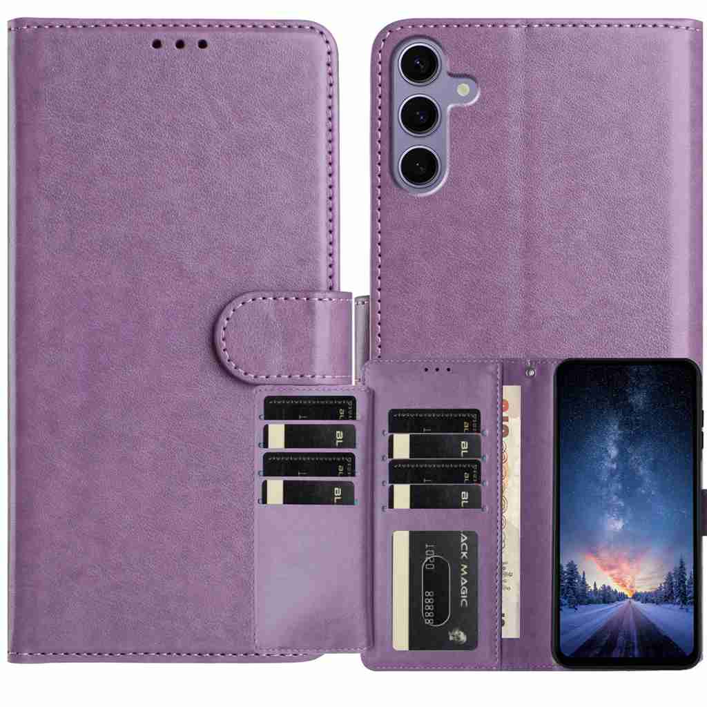 For Samsung Galaxy S24+ Wallet Phone Case Stand PU Leather Folio Flip Cover with 8 Card Slot