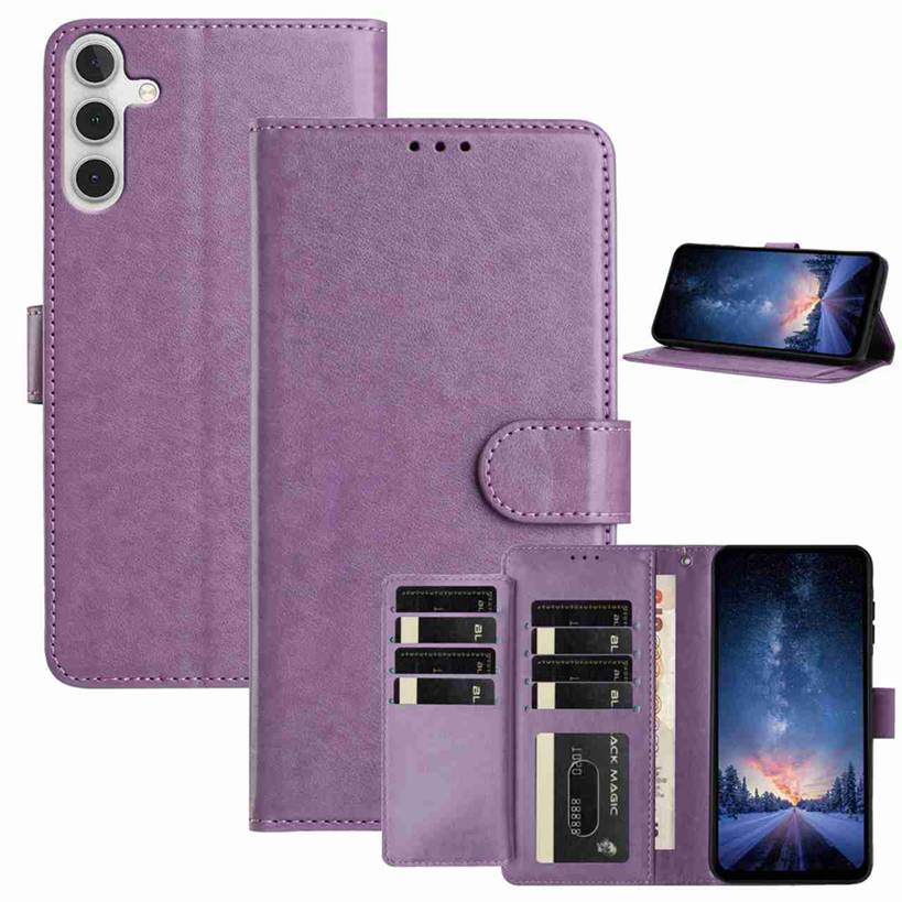 For Samsung Galaxy A35 5G Wallet Phone Case Stand PU Leather Folio Flip Cover with 8 Card Slot