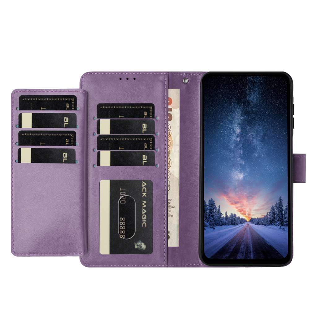 For Google Pixel 8a Wallet Phone Case Stand PU Leather Folio Flip Cover with 8 Card Slot