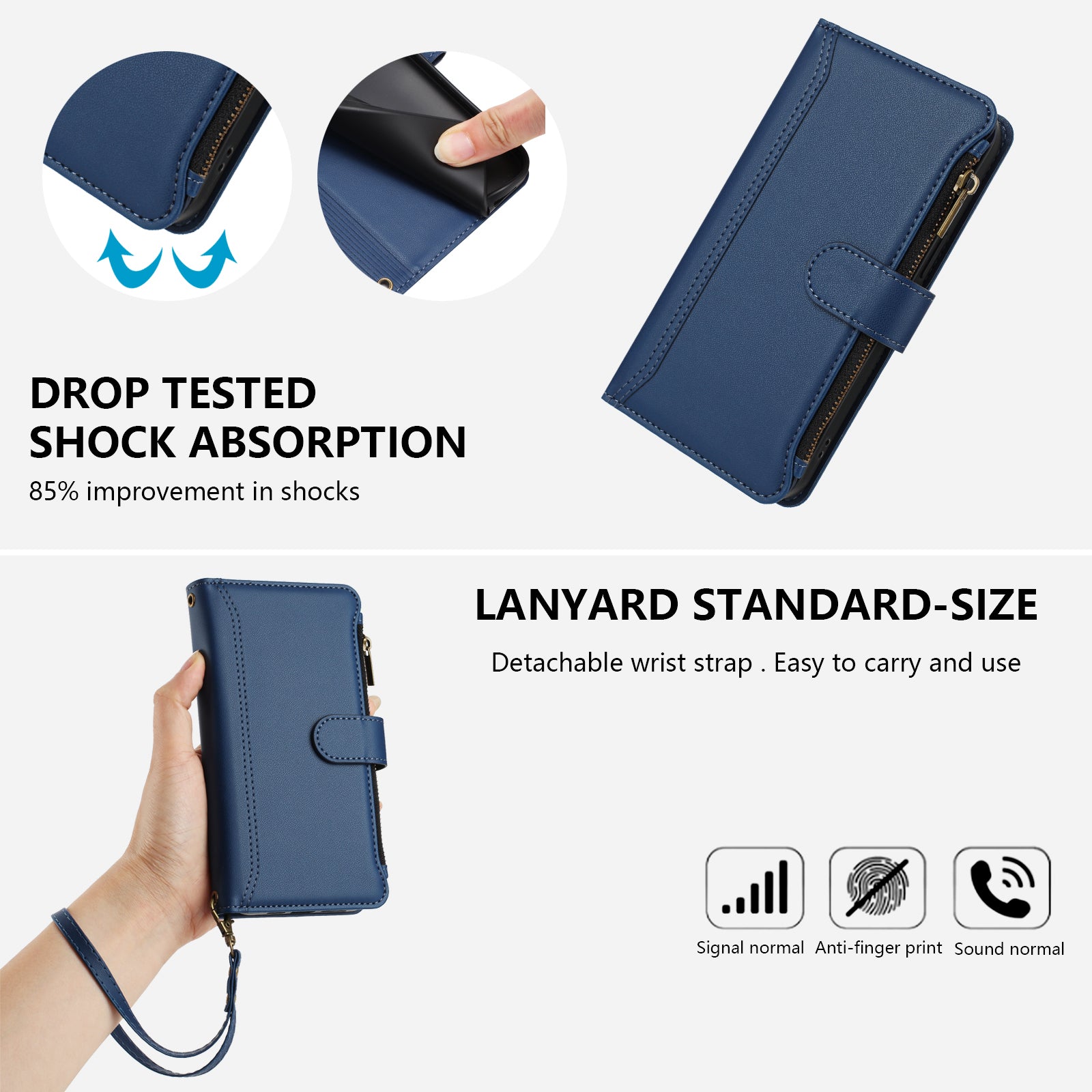 For Samsung Galaxy S26 Edge Leather Case 9 Card Slots Zipper Wallet Stand Phone Cover with Wrist Strap