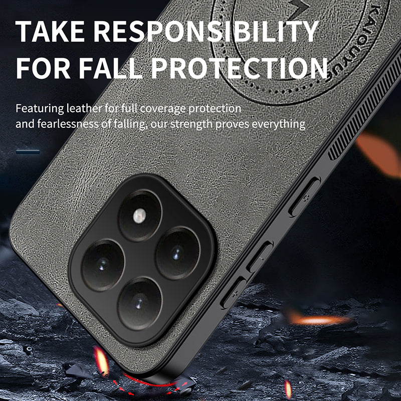 For Xiaomi 15T Magnetic Case WANLONFENG SD1 Series Nappa Texture PC TPU Phone Cover