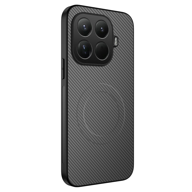 For Xiaomi 15T Pro Case Compatible with MagSafe WANLONFENG TQ Series Carbon Fiber Texture PC TPU Phone Cover