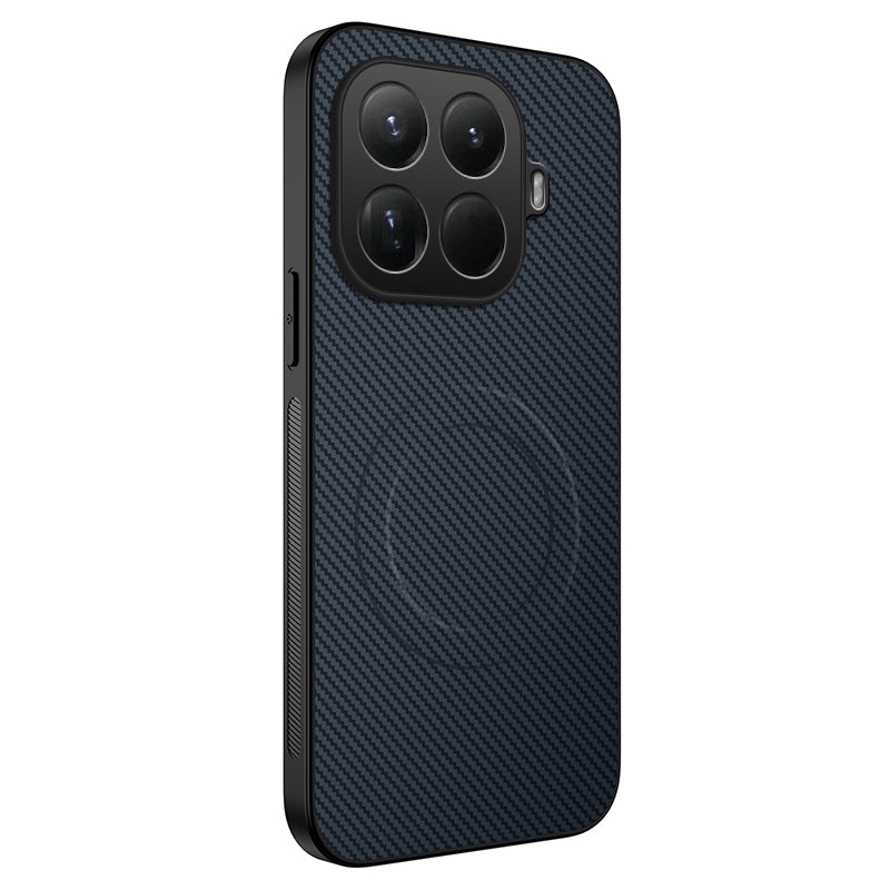 For Xiaomi 15T Pro Case Compatible with MagSafe WANLONFENG TQ Series Carbon Fiber Texture PC TPU Phone Cover