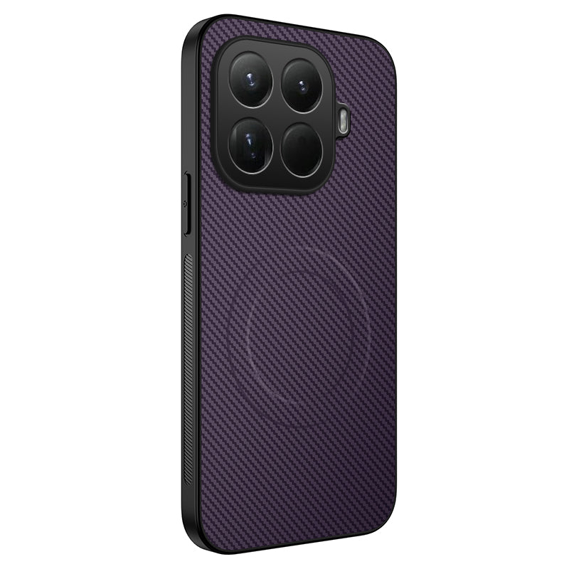 For Xiaomi 15T Pro Case Compatible with MagSafe WANLONFENG TQ Series Carbon Fiber Texture PC TPU Phone Cover