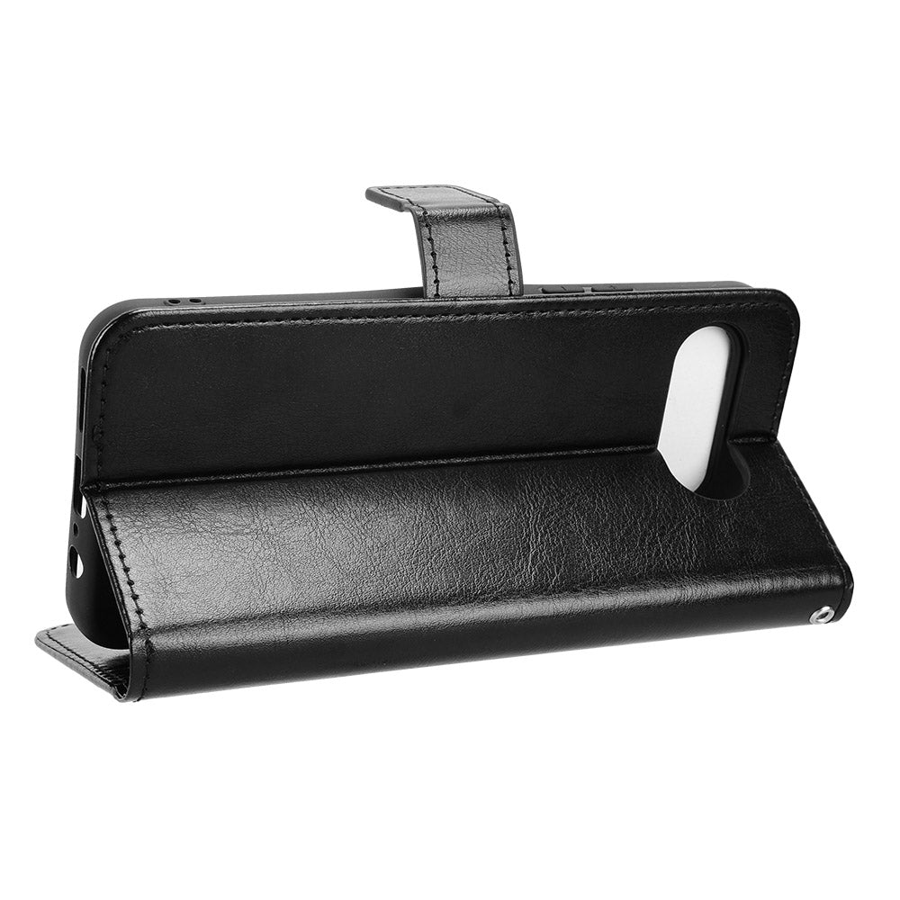 For T-Mobile T Phone 3 / T-Mobile REVVL 8 PU Leather Case with Strap Crazy Horse Texture Phone Wallet Cover