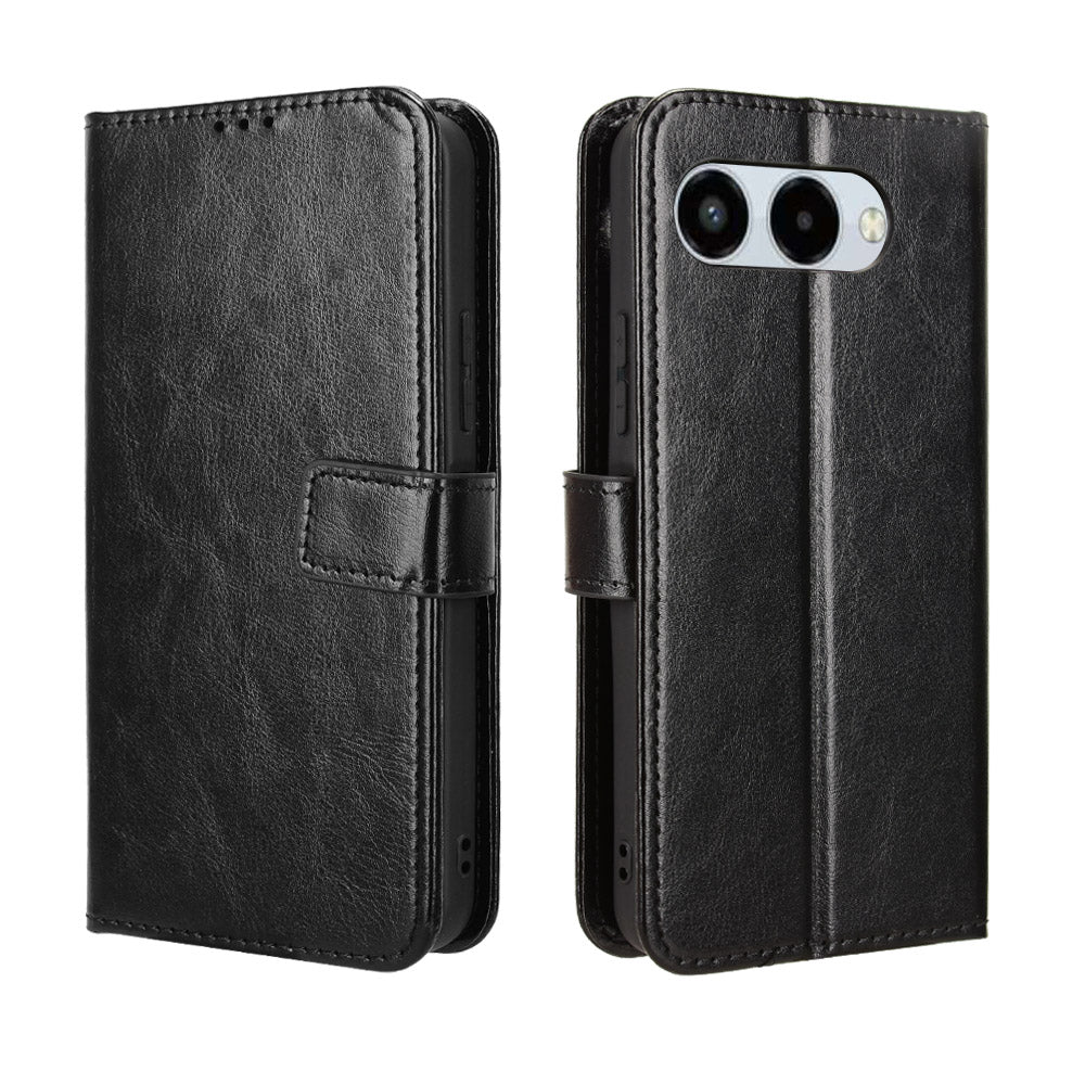 For T-Mobile T Phone 3 / T-Mobile REVVL 8 PU Leather Case with Strap Crazy Horse Texture Phone Wallet Cover