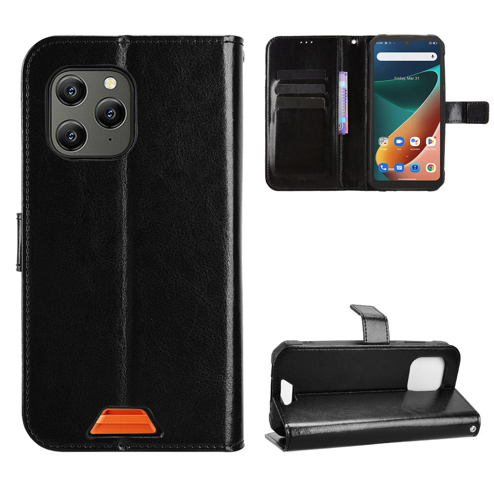 For Blackview BV5300 Pro / Blackview BV5300 Plus / Oscal S70 / Oscal S70 Pro / Blackview BV5300 PU Leather Case with Strap Crazy Horse Texture Phone Wallet Cover
