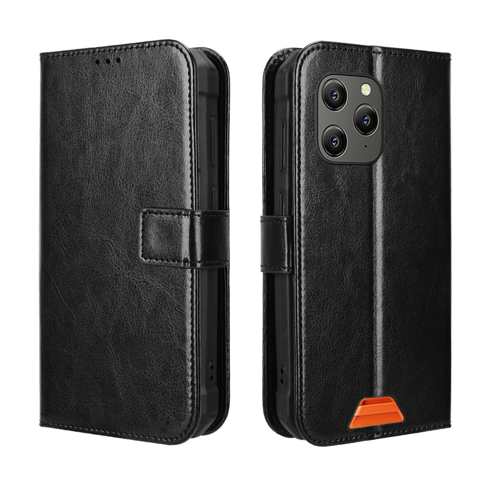 For Blackview BV5300 Pro / Blackview BV5300 Plus / Oscal S70 / Oscal S70 Pro / Blackview BV5300 PU Leather Case with Strap Crazy Horse Texture Phone Wallet Cover