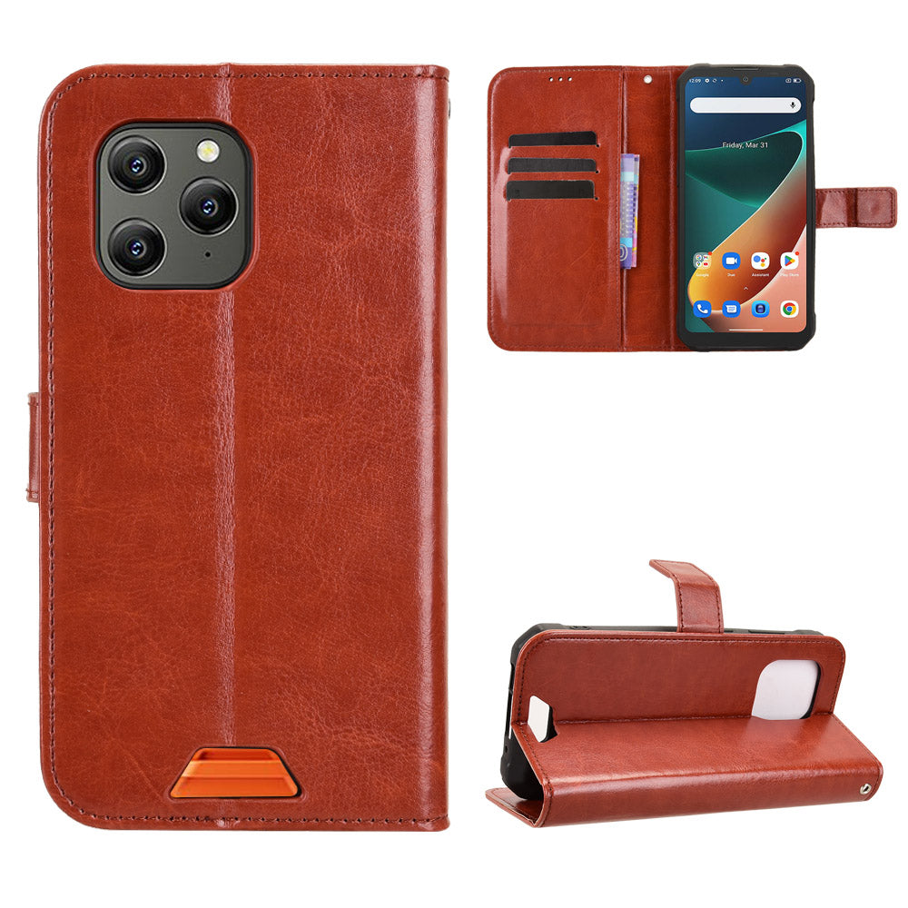For Blackview BV5300 Pro / Blackview BV5300 Plus / Oscal S70 / Oscal S70 Pro / Blackview BV5300 PU Leather Case with Strap Crazy Horse Texture Phone Wallet Cover