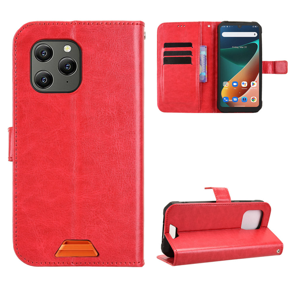 For Blackview BV5300 Pro / Blackview BV5300 Plus / Oscal S70 / Oscal S70 Pro / Blackview BV5300 PU Leather Case with Strap Crazy Horse Texture Phone Wallet Cover