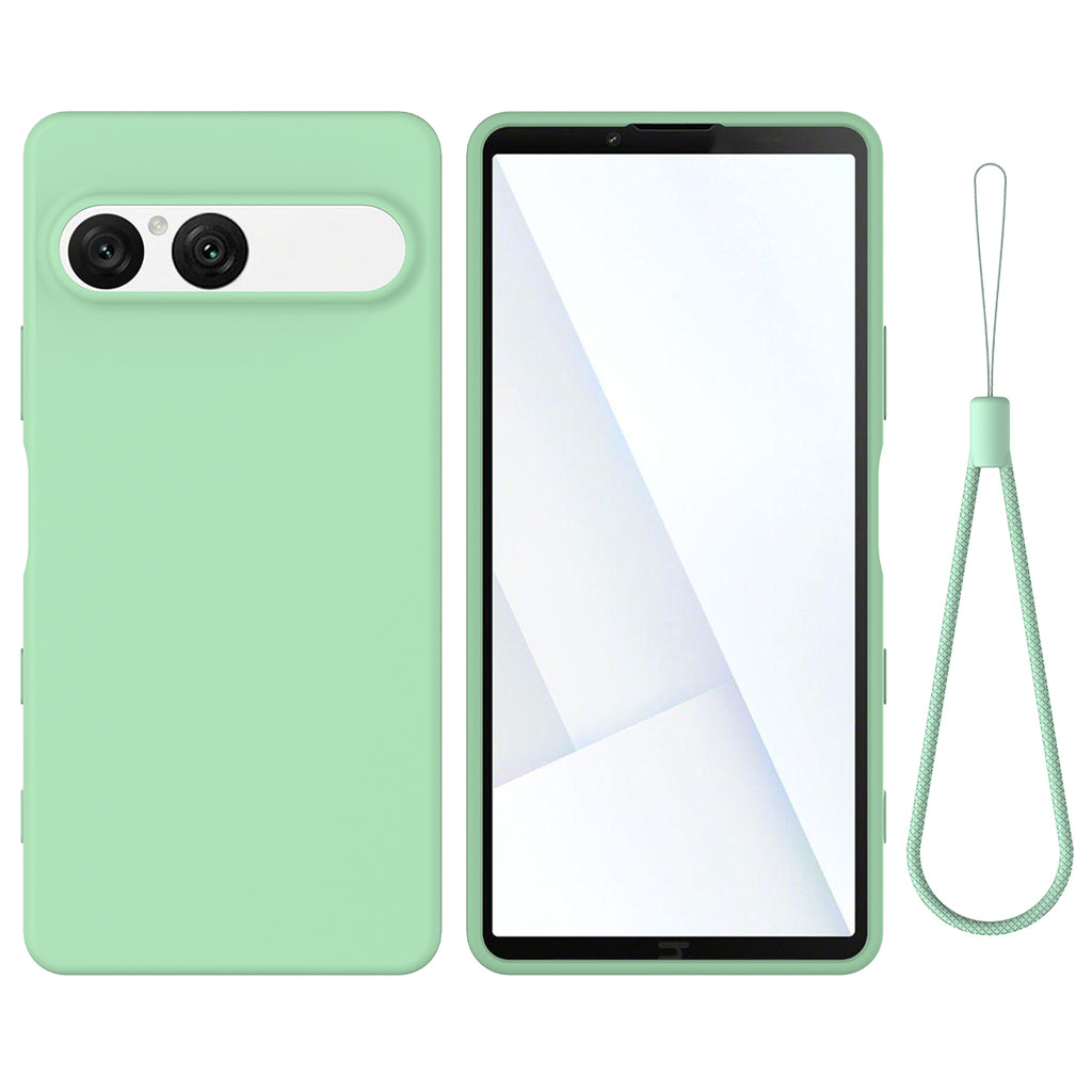 For Sony Xperia 10 VII Liquid Silicone Case Phone Back Cover with Hand Strap