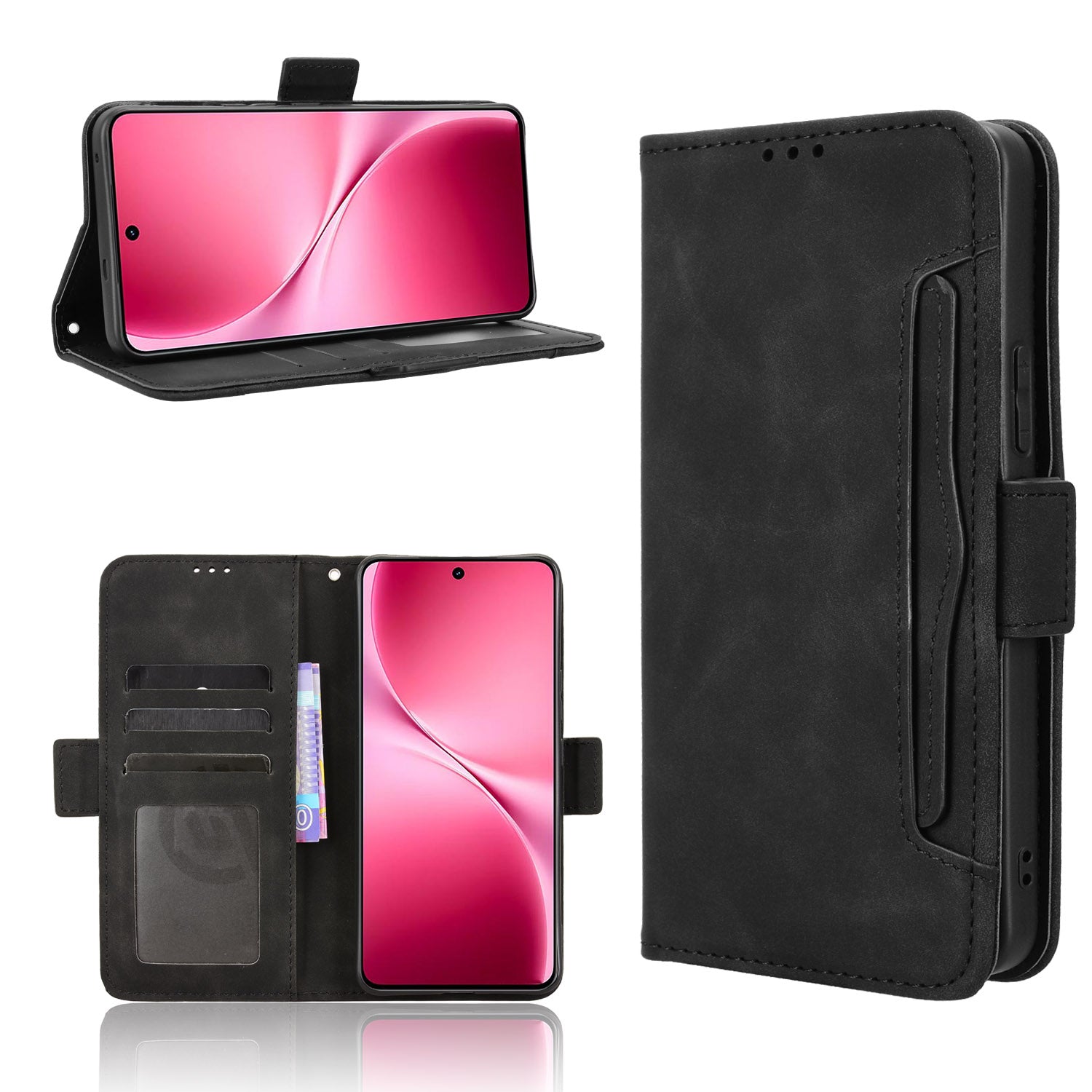 For vivo V60 Lite 5G Leather Case Phone Wallet Cover with Multiple Card Slots