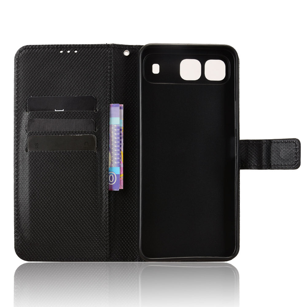 For TECNO Spark Go 5G Leather Wallet Case with Strap Diamond Texture Phone Cover