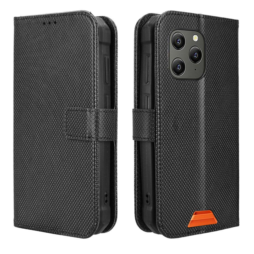 For Blackview BV5300 Pro / Blackview BV5300 Plus / Oscal S70 / Oscal S70 Pro / Blackview BV5300 Leather Wallet Case with Strap Diamond Texture Phone Cover