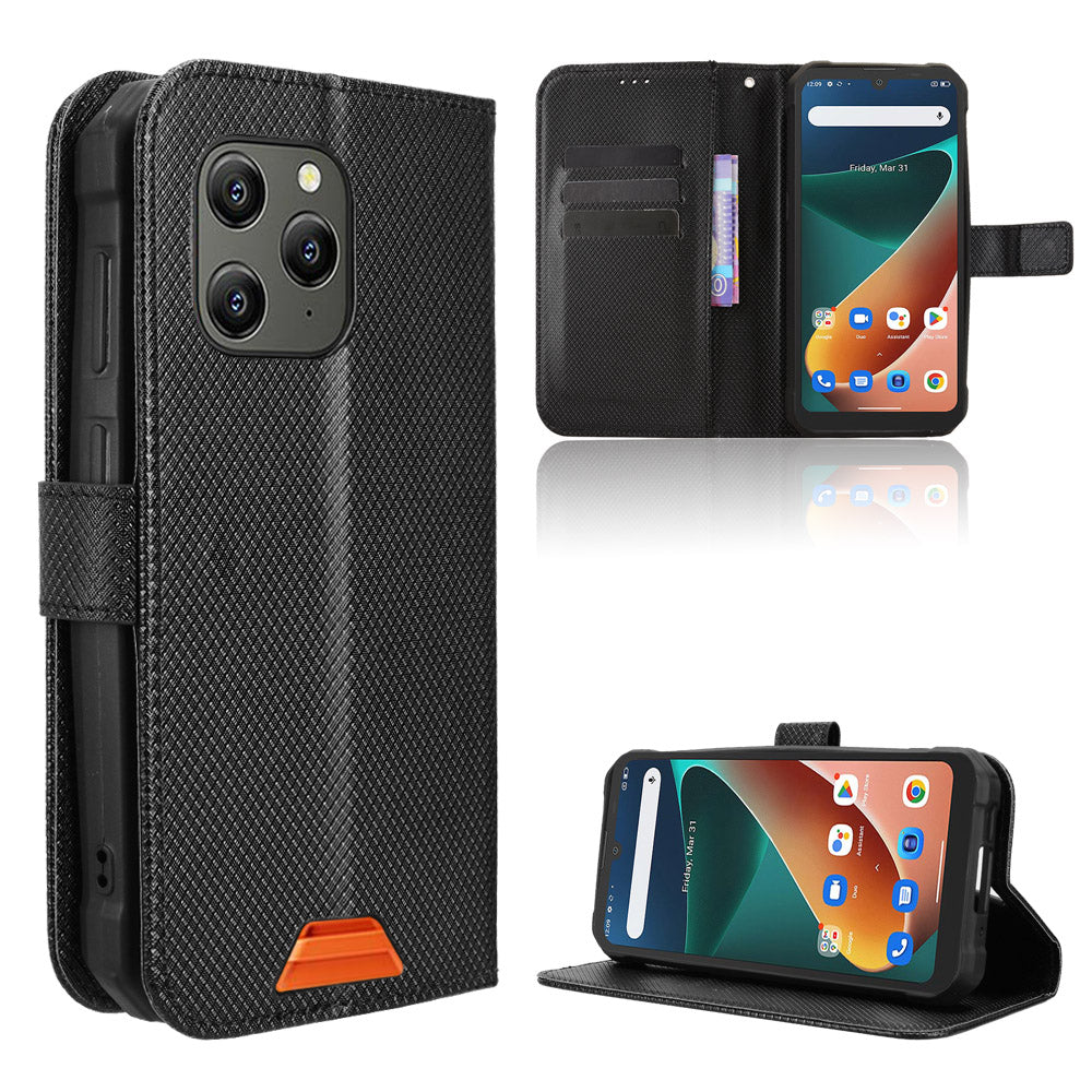 For Blackview BV5300 Pro / Blackview BV5300 Plus / Oscal S70 / Oscal S70 Pro / Blackview BV5300 Leather Wallet Case with Strap Diamond Texture Phone Cover