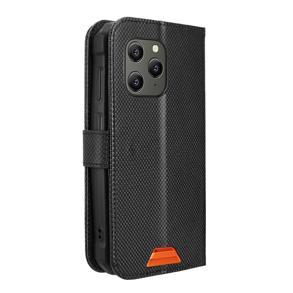 For Blackview BV5300 Pro / Blackview BV5300 Plus / Oscal S70 / Oscal S70 Pro / Blackview BV5300 Leather Wallet Case with Strap Diamond Texture Phone Cover