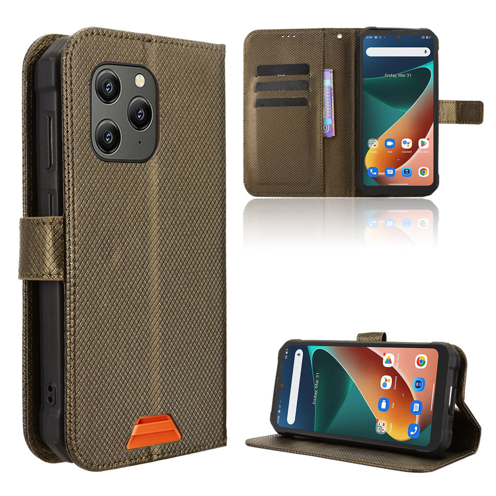For Blackview BV5300 Pro / Blackview BV5300 Plus / Oscal S70 / Oscal S70 Pro / Blackview BV5300 Leather Wallet Case with Strap Diamond Texture Phone Cover