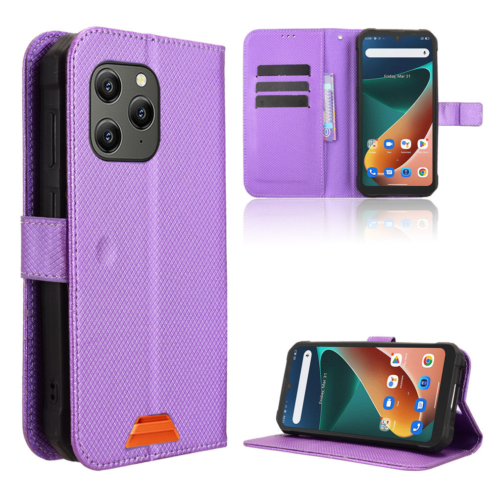 For Blackview BV5300 Pro / Blackview BV5300 Plus / Oscal S70 / Oscal S70 Pro / Blackview BV5300 Leather Wallet Case with Strap Diamond Texture Phone Cover