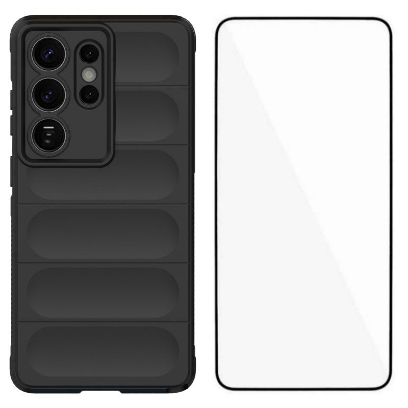 For Samsung Galaxy S26 Ultra TPU Case WANLONFENG HD Series Anti Slip Phone Cover with Tempered Glass